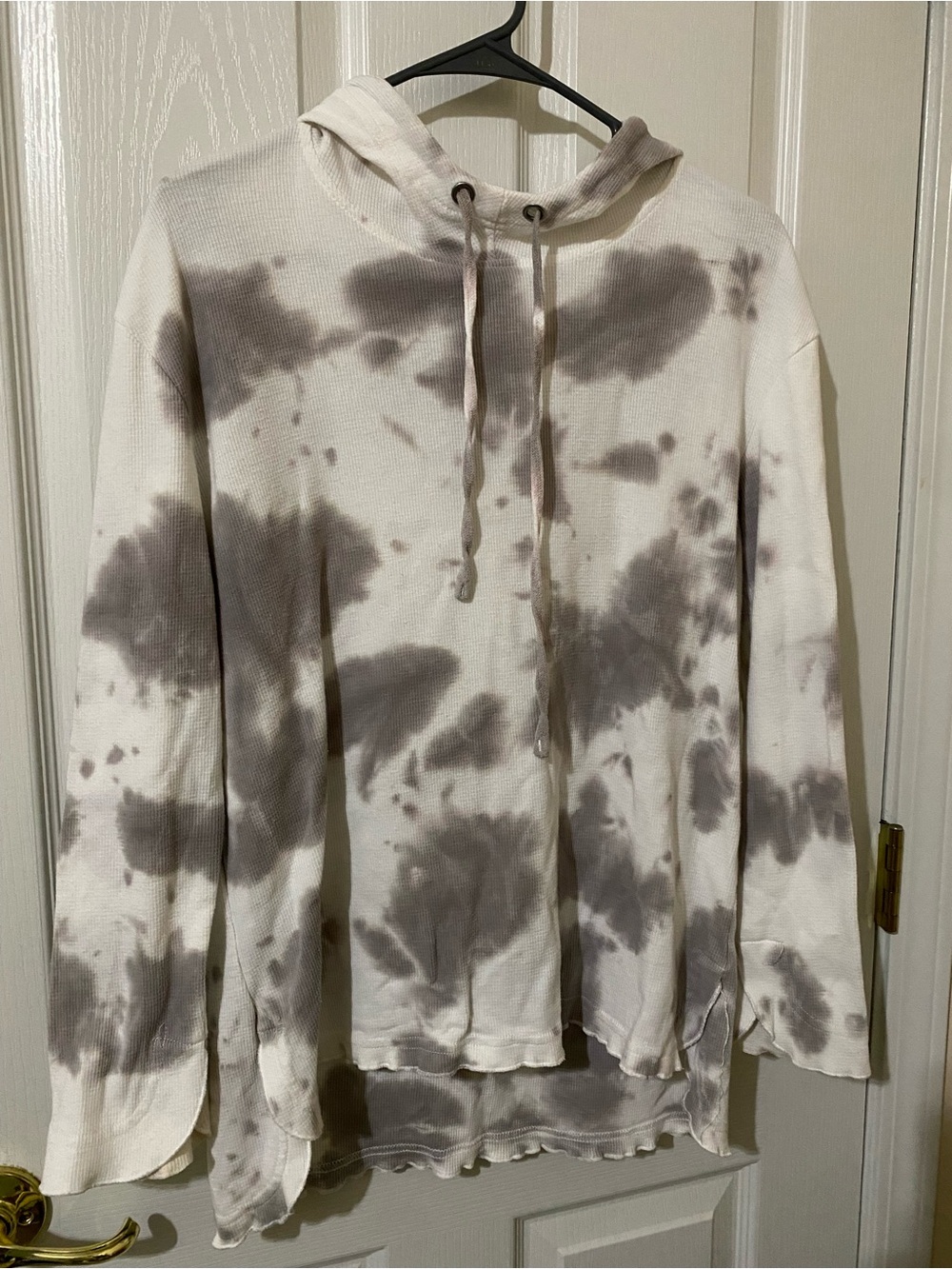 Jane and Delancey Men's Tie-Dye Crewneck Hoodie - White & Gray